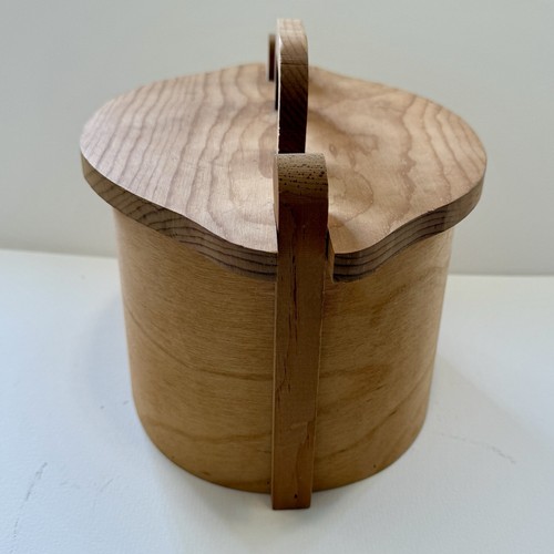 Vintage Primitive Scandinavian Bentwood Box Locking Lid Handmade Svepask Tine - Picture 5 of 17