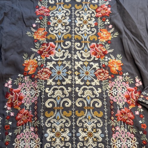 Savanna Jane Gr. 2X bestickt Blumen Boho Bauern Art-to-Wear Bluse Top LS - Bild 2 von 5