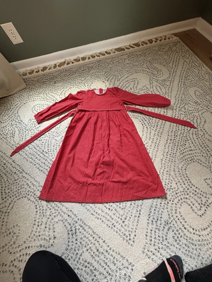 Vestido estrella roja vintage hecho a mano para niñas talla 6-8 Foto 4 de 4