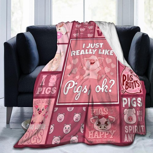 Cute Pig Blanket for Girl Boy I Just Really Like Pigs Throw Blanket Pig Stuff... - Picture 5 of 7