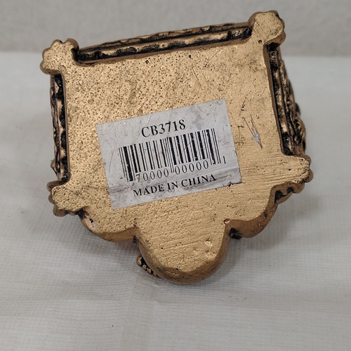 Buddha Figure Happy Smiling Joyful Sitting Gold Tone Resin Feng Shui Chipped Foo - Picture 5 of 15