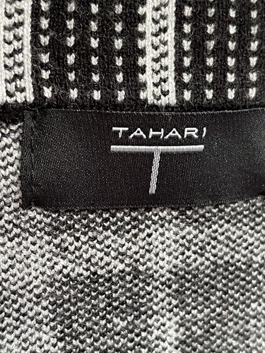 T Tahari Women’s Plaid Print Black/White Jacquard Model “Coatigan” Size XL BNWT - Picture 10 of 13