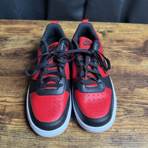 Youth 7Y Nike Court Borough Low Recraft GS Shoes Red Black DV5456-600 New - Picture 2 of 10