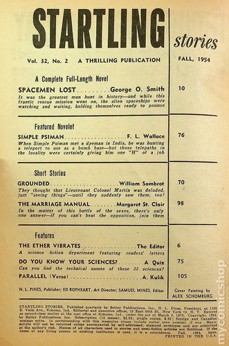 Startling Stories Pulp Oct 1954 Vol. 32 #2 GD Low Grade - Picture 3 of 3