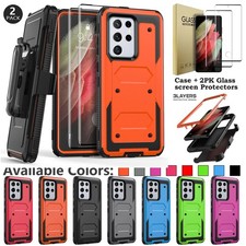 For Samsung Galaxy S21 Ultra  Belt Clip Case Rugged Shockproof Screen Protector