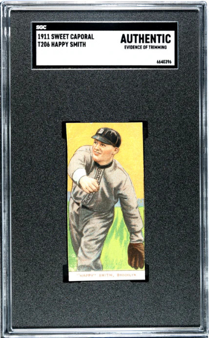 1909 T206 HAPPY SMITH NNO FAIR SWEET CAPORAL 350-460 SGC A BROOKLYN SUPERBAS