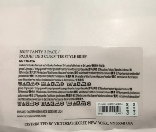 Victoria's Secret Women's Briefs 3 Pack Medium Multi-Colors High Waist Cotton NW - Picture 8 of 9