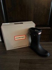 Hunter Original Short Rain Boots for Women, Size 8 -  Black