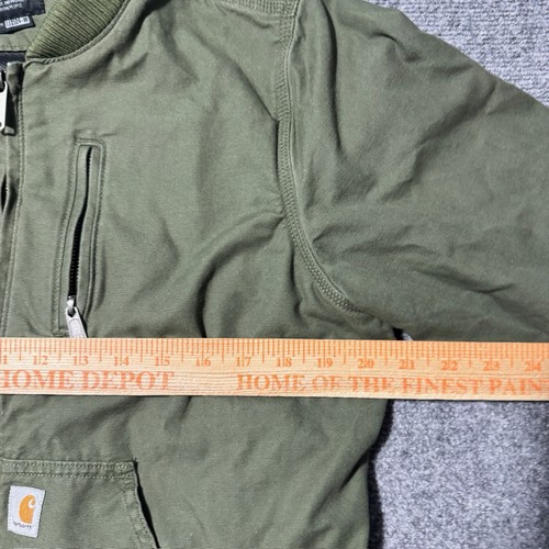 Carhartt Bomber Jacket Woman’s XS Relaxed Fit Full Zip Stained Green - Picture 5 of 11