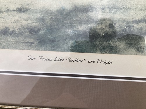 Vtg Jay Ashurst 27x21 Our Prices Like Wilbur Are Wright Signed Print Framed 1983 - Picture 2 of 5