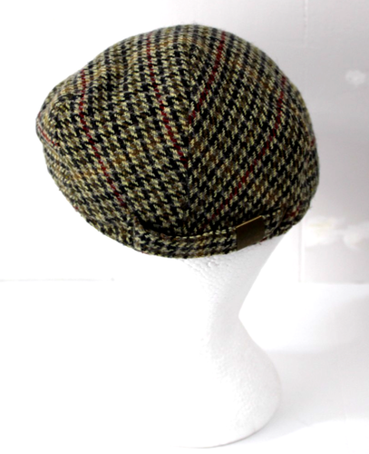 Harris Tweed Flat Cap M Size Newsboy Cabbie Adjustable Lined 40% Wool 60% Poly - Picture 3 of 7