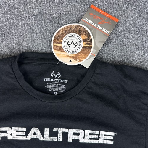 RealTree T-Shirt Men's Small Black and White Deer Hunting Camo Excellent - Picture 6 of 9