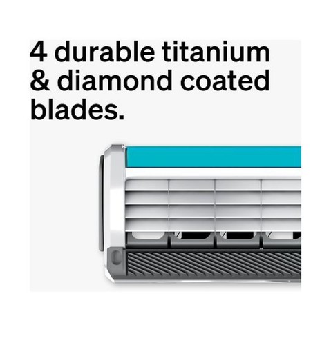 Schick Quattro Titanium Razor Refills For Men, 8ct, 4 Blade Razor Heads - Bild 3 von 4
