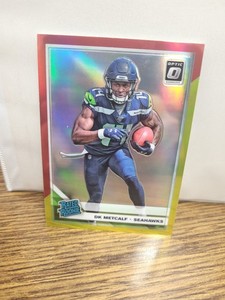2019 Panini Donruss Optic - Rated Rookie DK Metcalf #163 Red and Yellow Prizm...