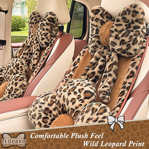 Car Neck Pillow 2PCS Plush Bowknot Car Headrest Pillow – Comfortable Neck Suppor - Picture 3 of 7