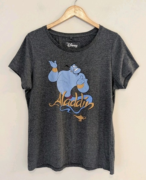 Ladies size L Grey Disney Aladdin graphic t-shirt.