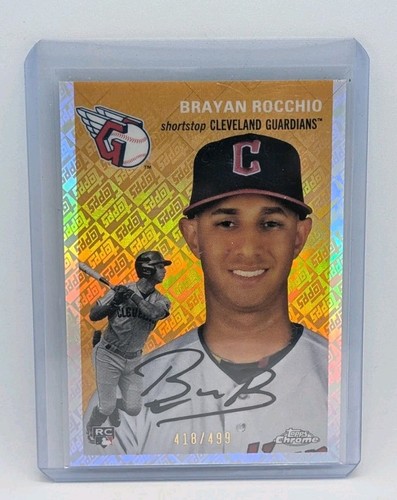 2023 Topps Chrome Platinum Anniversary - Topps Refractor #52 Brayan Rocchio /499 - Picture 2 of 3