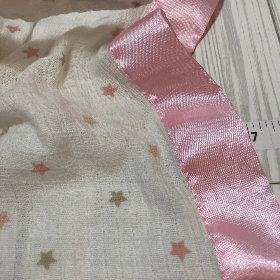 Aden + Anais Bunny Lovey Musy Mate Pink Oh My Stars Security Blanket Muslin A7 - Image 4 of 4