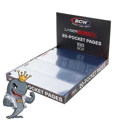 BCW LaserWeld 20-Pocket Tobacco Pages 100ct Box FREE SHIP - 第 1/3 張圖片