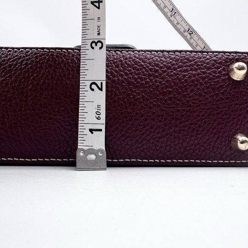 Divina Firenze Italy Pebbled Leather Shoulder Bag Purse w Crossbody Strap Wine - Picture 11 of 12