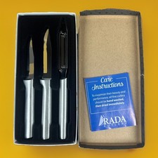 Rada Kitchen Basics Gift Set S56 Paring Knife Veg Peeler Serrated Parer Boxed