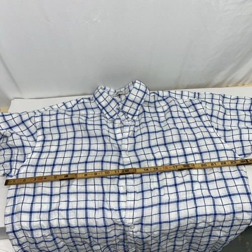 Orvis Shirt Men's Sz L 100% Linen Short Sleeve Button Fishing Casual Check - Picture 5 of 8