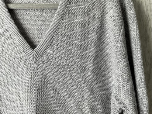 Herren XL Christian Dior V-Ausschnitt Pullover grau hergestellt in den USA Strick 100 % Orlon Acryl - Bild 3 von 10