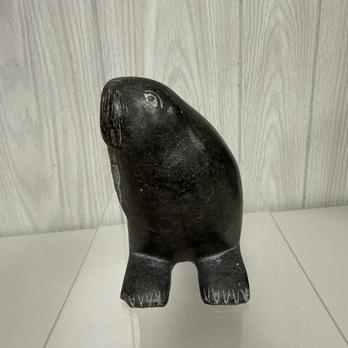 VTG Eskimo Stone Carving of Walrus Seal Sea Lion Signed 7" / 3lb 3oz *READ* - Picture 7 of 17