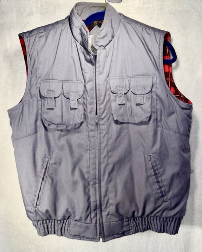 Expeditions Hunting Fishing Outdoor Hall Hiking Utility Flannel Lined Vest Large - Picture 1 of 5