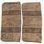 Croscill Euro Pillow Shams Green Beige Damask Stripe Textured Vintage Pair