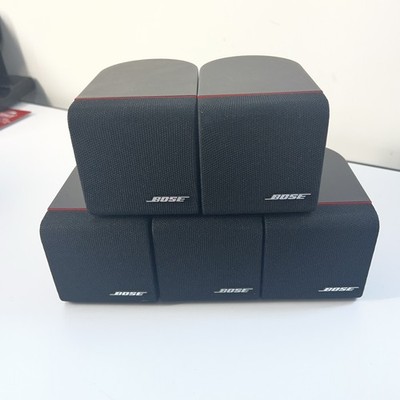 Bose Acoustimass Redline Single Cube Speakers Lot of 5 w/ Cables