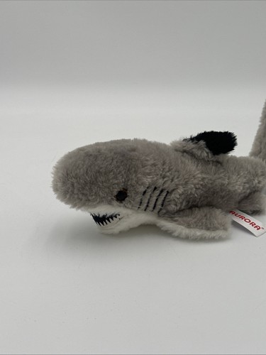 Aurora World Plush Shark 11" Long Stuffed Animal Toy Ocean Gray Black Tip - Picture 2 of 16