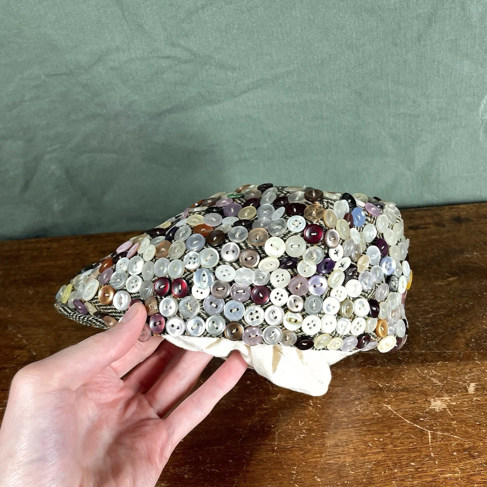 Boné vintage anos 50 Donegal tweed Newsboy boné botões lã tamanho XS 6 Ivy Rockabilly - Imagem 4 de 4