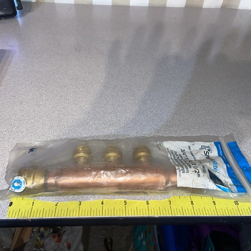 SharkBite 25552LF Verteiler mit Steckabzweigen, 3 Anschlüsse offen, Messing - Bild 3 von 3