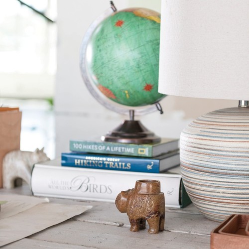 Global Carved Soapstone Animal Tealight Candle Holder, Brown - Picture 2 of 6