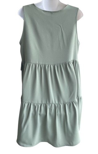 Vestido túnica Lock & Love sin mangas en capas verde salvia cuello en V damas talla L nuevo con etiquetas - Imagen 4 de 4