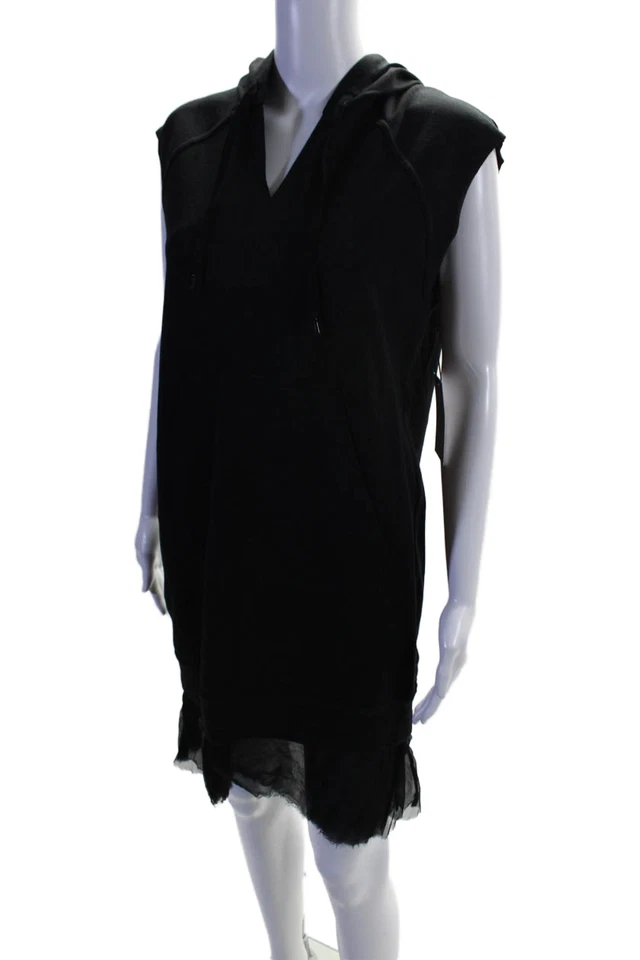 Bailey 44 Womens Black Front Pocket Sleeveless Hooded Sweatshirt Dress Size M - Image 2 of 4