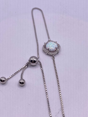 Vintage Feueropal mit Diamanten Armband 925 Sterling Silber - Bild 5 von 6