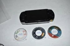 Sony PSP-1001 BLACK Console W/ 3 GAMES  (PLB24)