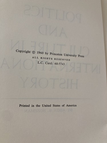 Politics & Culture In International History Book - ADDA B BOZEMAN Princeton 1960 - Bild 3 von 7