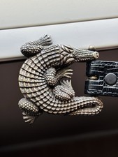 Kieselstein Cord Sterling Silver Alligator belt BELT BUCKLE Men's Women's For 1"