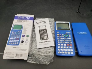 Modèle de calculatrice scientifique Nadex Dark Blue C-270 Nouvelle boîte ouverte