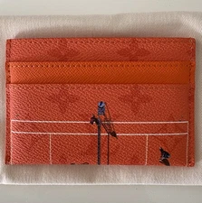 Louis Vuitton Double card holder Tennis Court Wallet Brick Red M14879 microchip 