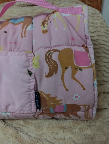 Wildkin Sleep Mat Olive Kids Nap Mat W/Pillow Pink Horses - Picture 7 of 7