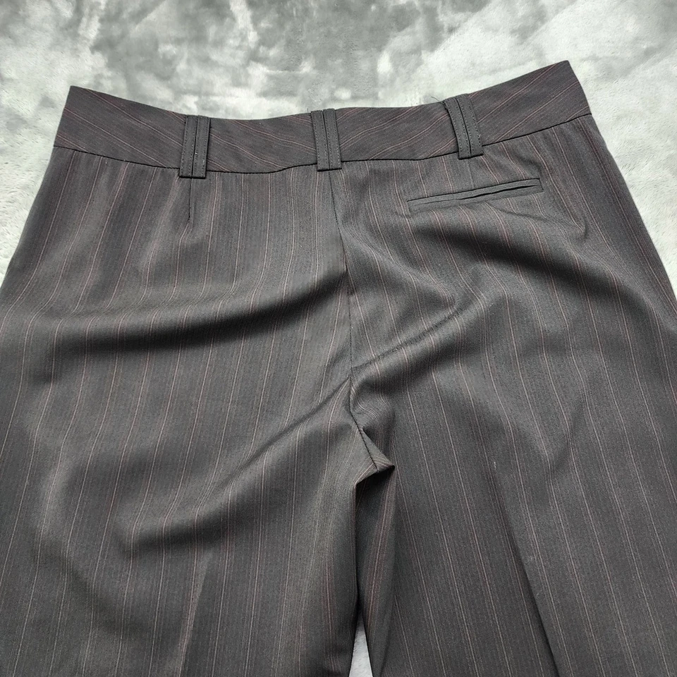 Pantalones Alfani Mujer 12 Negro Rojo Rayas Pierna Ancha Pantalones Elastizados Preppy Oficina Foto 3 de 4