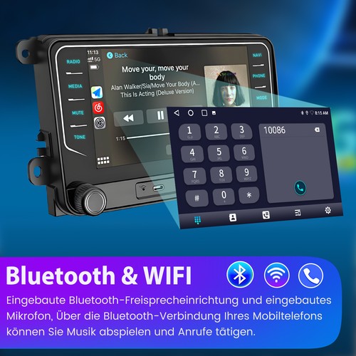 DAB+ 2DIN Carplay Android14 Radio GPS Navi Für VW Golf 5 6 Polo 6R Passat Tiguan - Bild 8 von 17