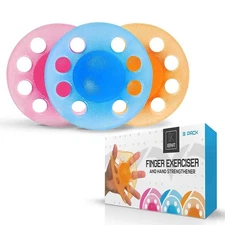 Keepafit Finger Exerciser & Hand Strengthener (3 Pack - Light, Medium, Heavy)