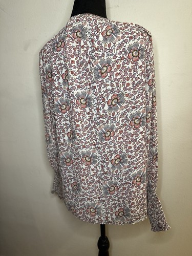 LOFT Women's Floral Peasant Blouse Top Size XS Pop Over Mauve Pink - Bild 5 von 8