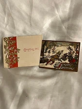 MAUD HUMPHREY 1912 FARM JOURNAL CHRISTMAS CARD, ENVELOPE; MEDIEVAL WINTER SCENE