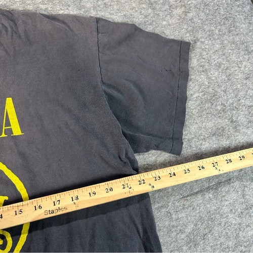 Camisa Nirvana De Colección Para Hombres XL Negra Años 90 1992 Cara Smiley Flor Gigante Olfateo - Imagen 8 de 10